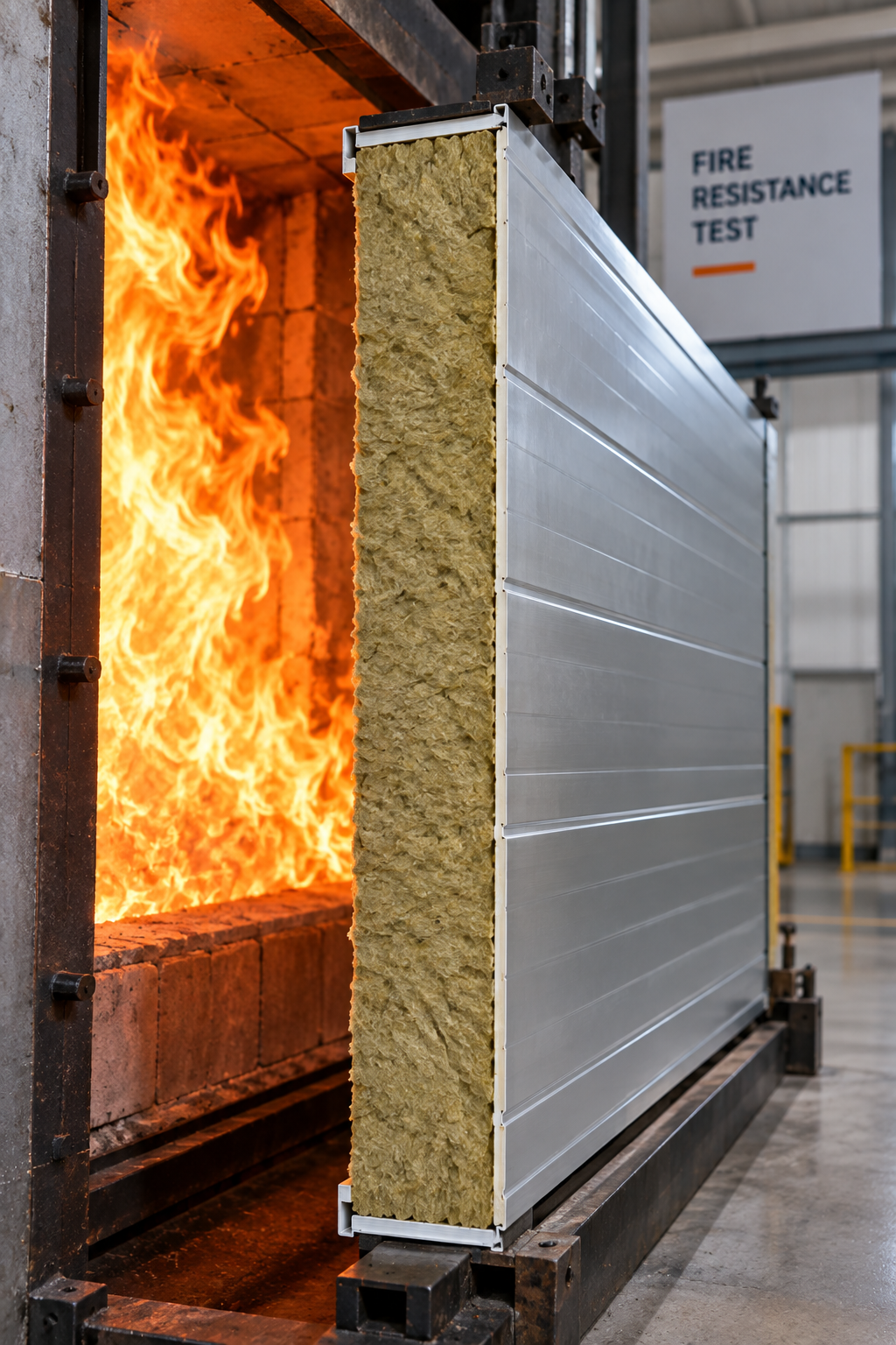 Fire-rated Rockwool insulated panel