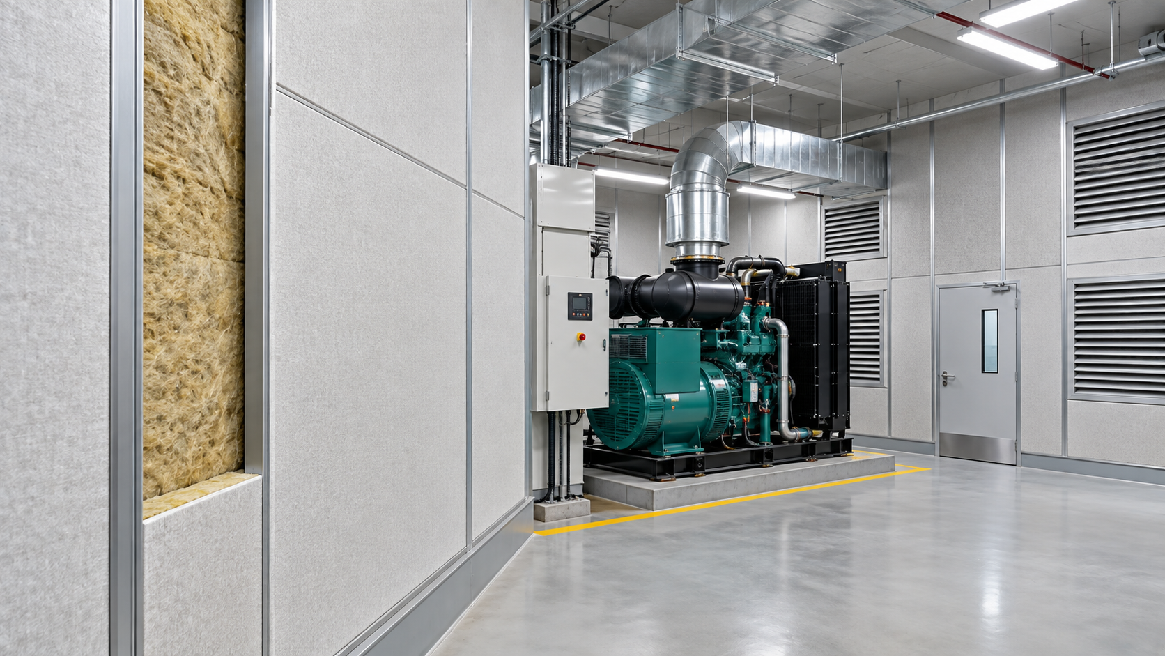 Acoustic Rockwool panels for industrial noise control