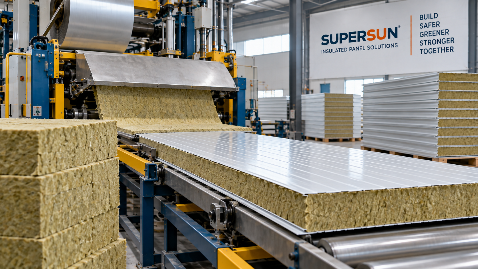 SUPERSUN Rockwool core and panel production