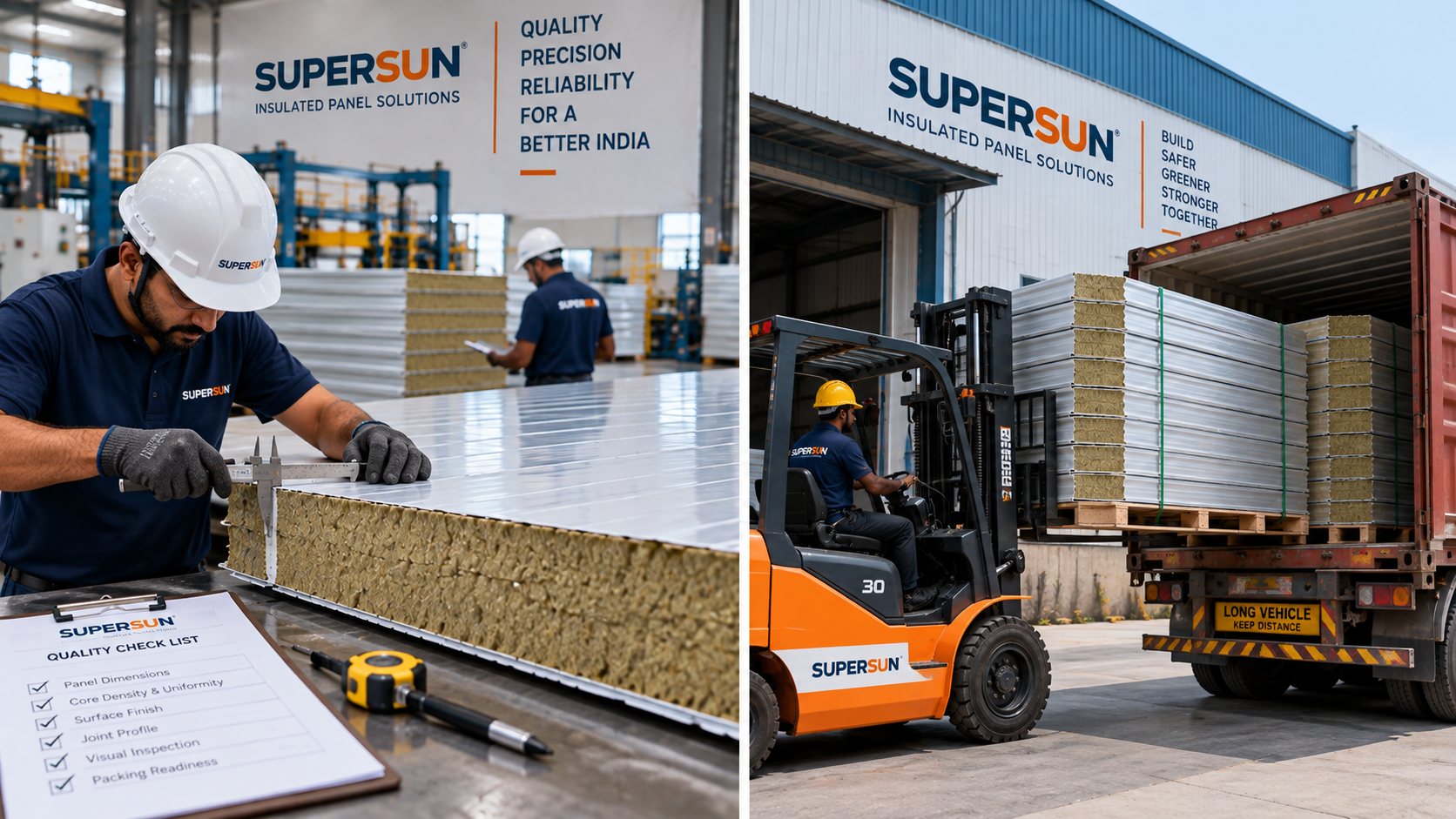 SUPERSUN Rockwool panel quality inspection and packing
